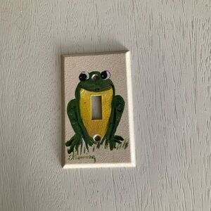 Charming Frog Light Switch Cover - Green and Yellow